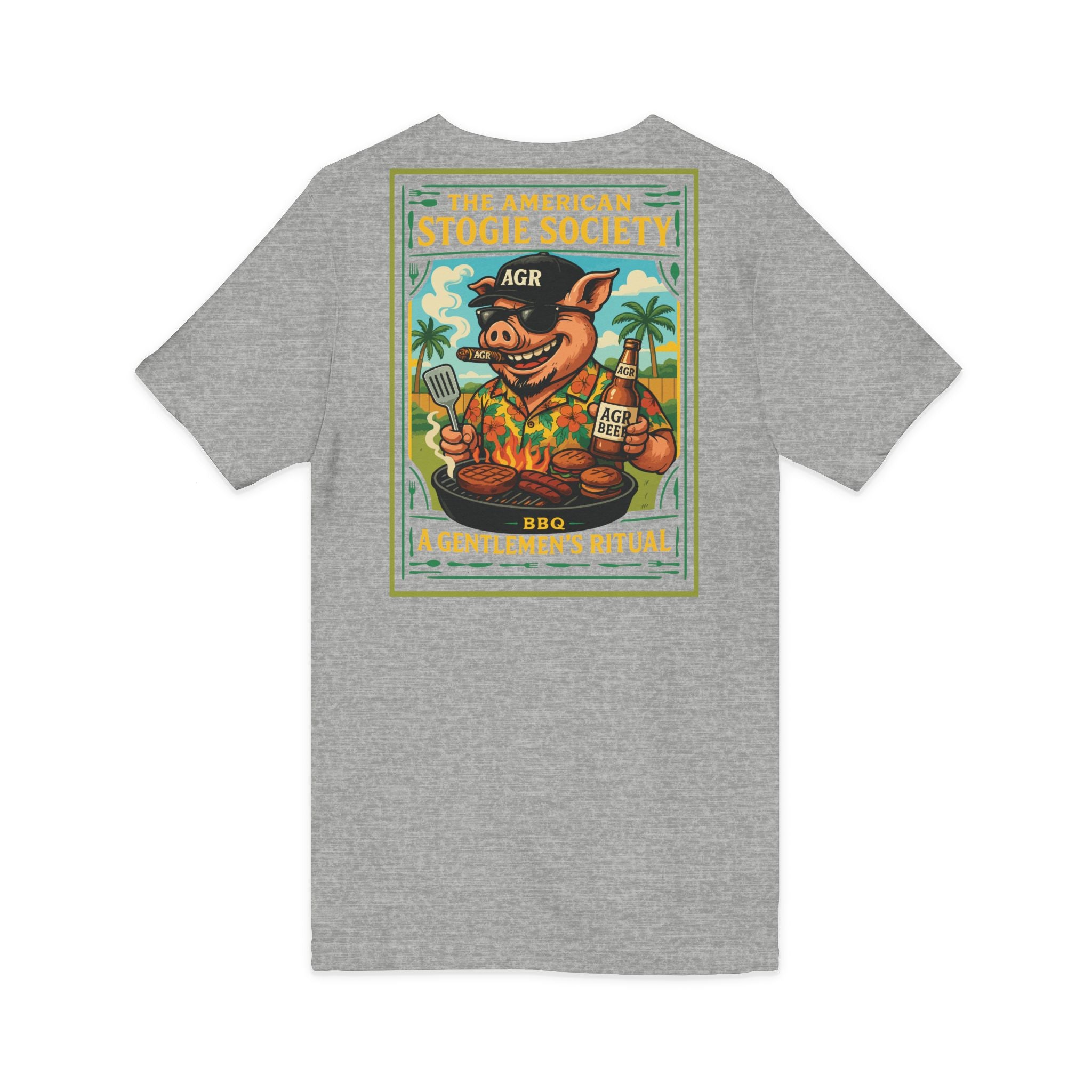 BBQ Hog V-Neck – The American Stogie Society Tee