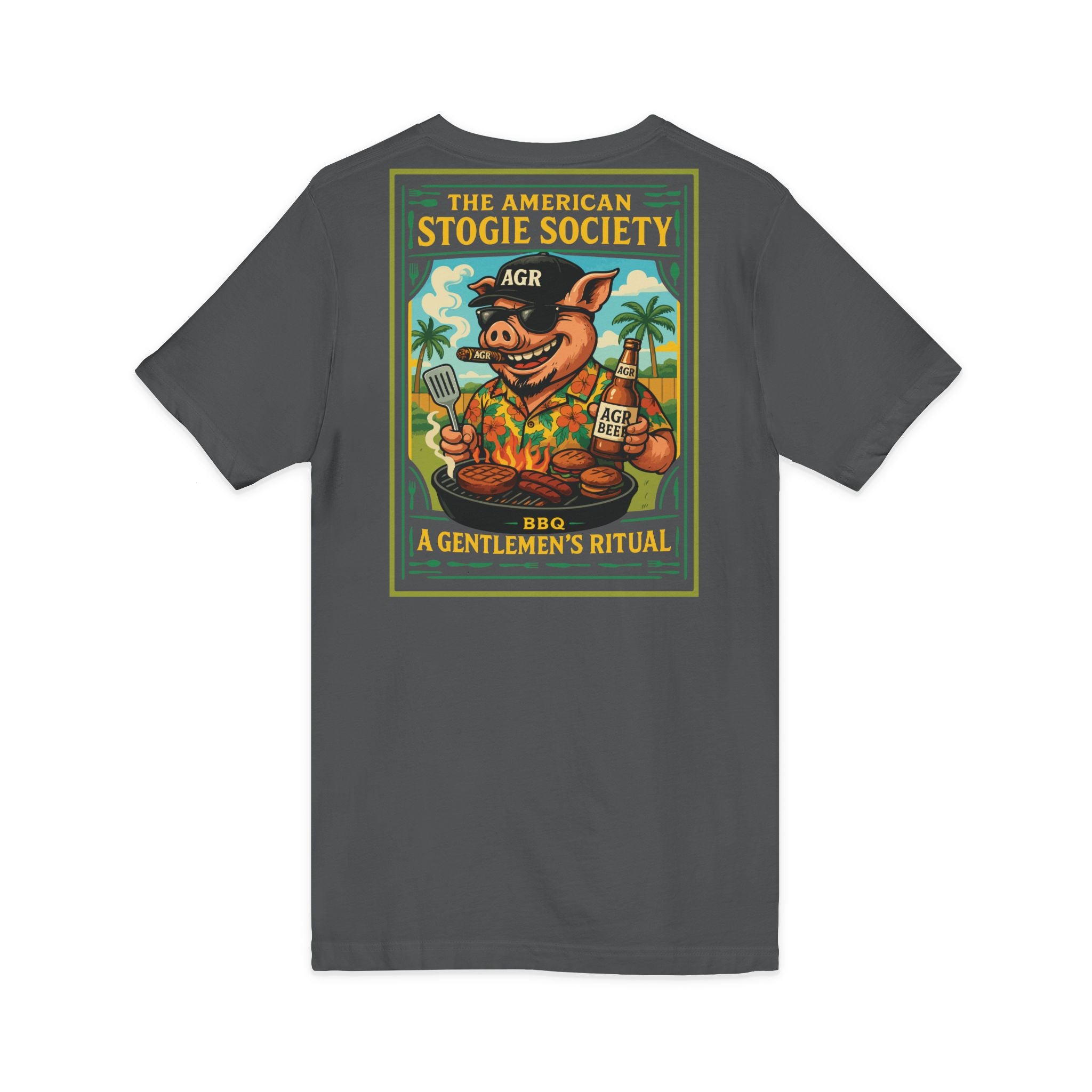BBQ Hog V-Neck – The American Stogie Society Tee