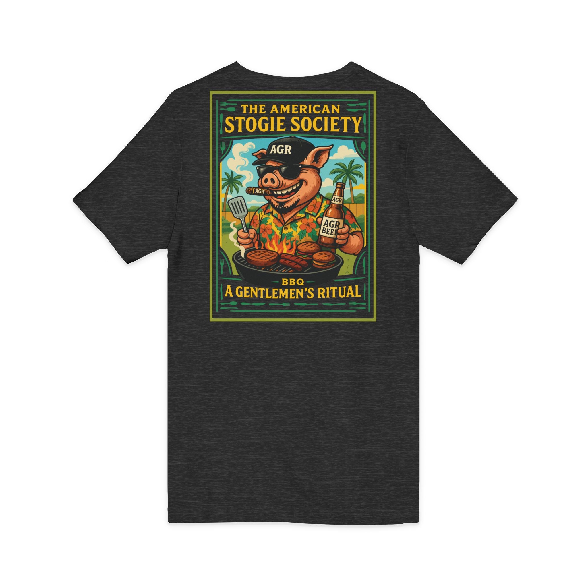 BBQ Hog V-Neck – The American Stogie Society Tee