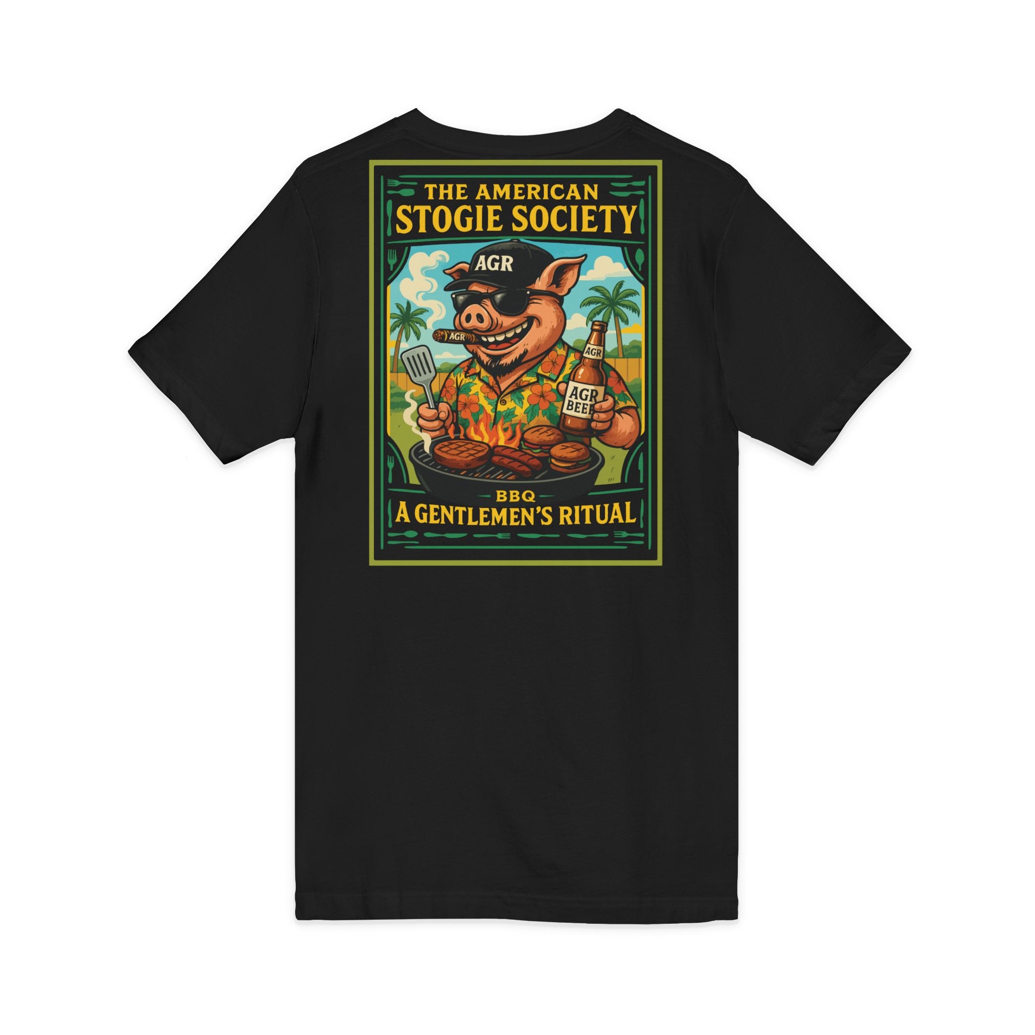 BBQ Hog V-Neck – The American Stogie Society Tee