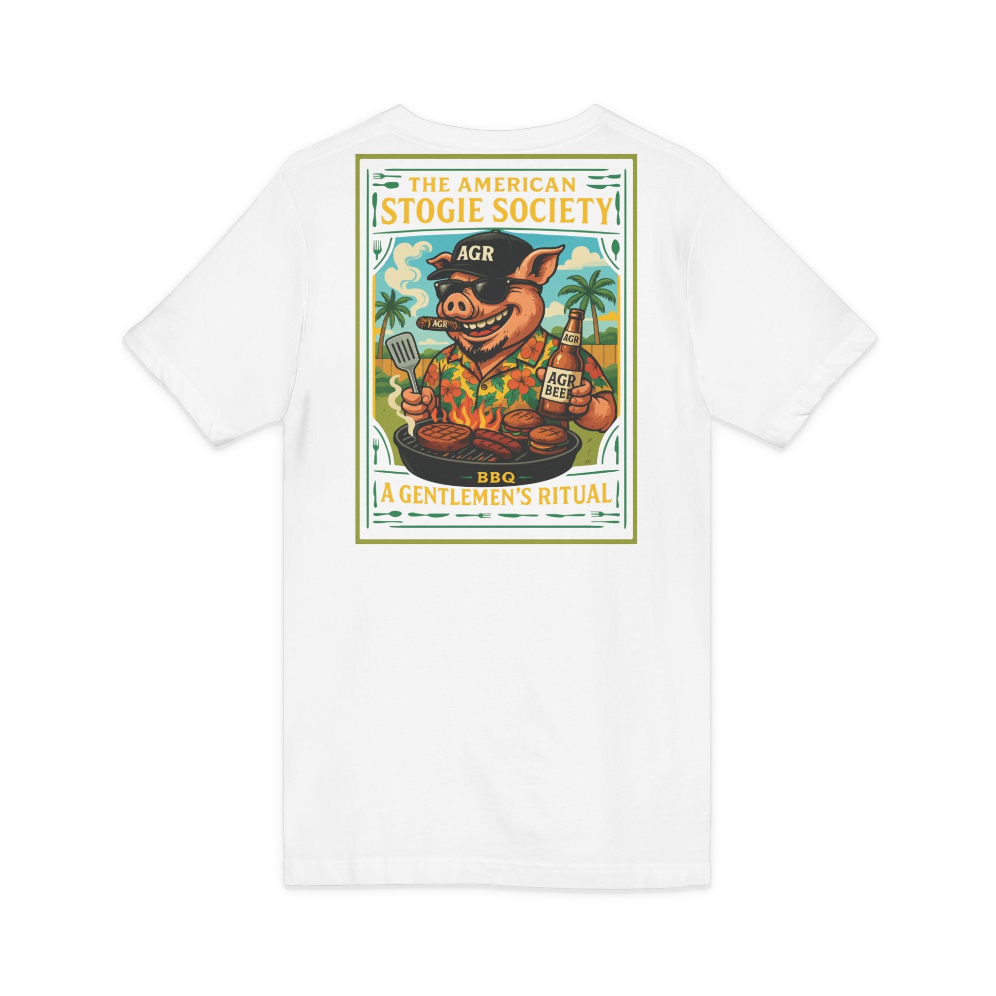 BBQ Hog V-Neck – The American Stogie Society Tee