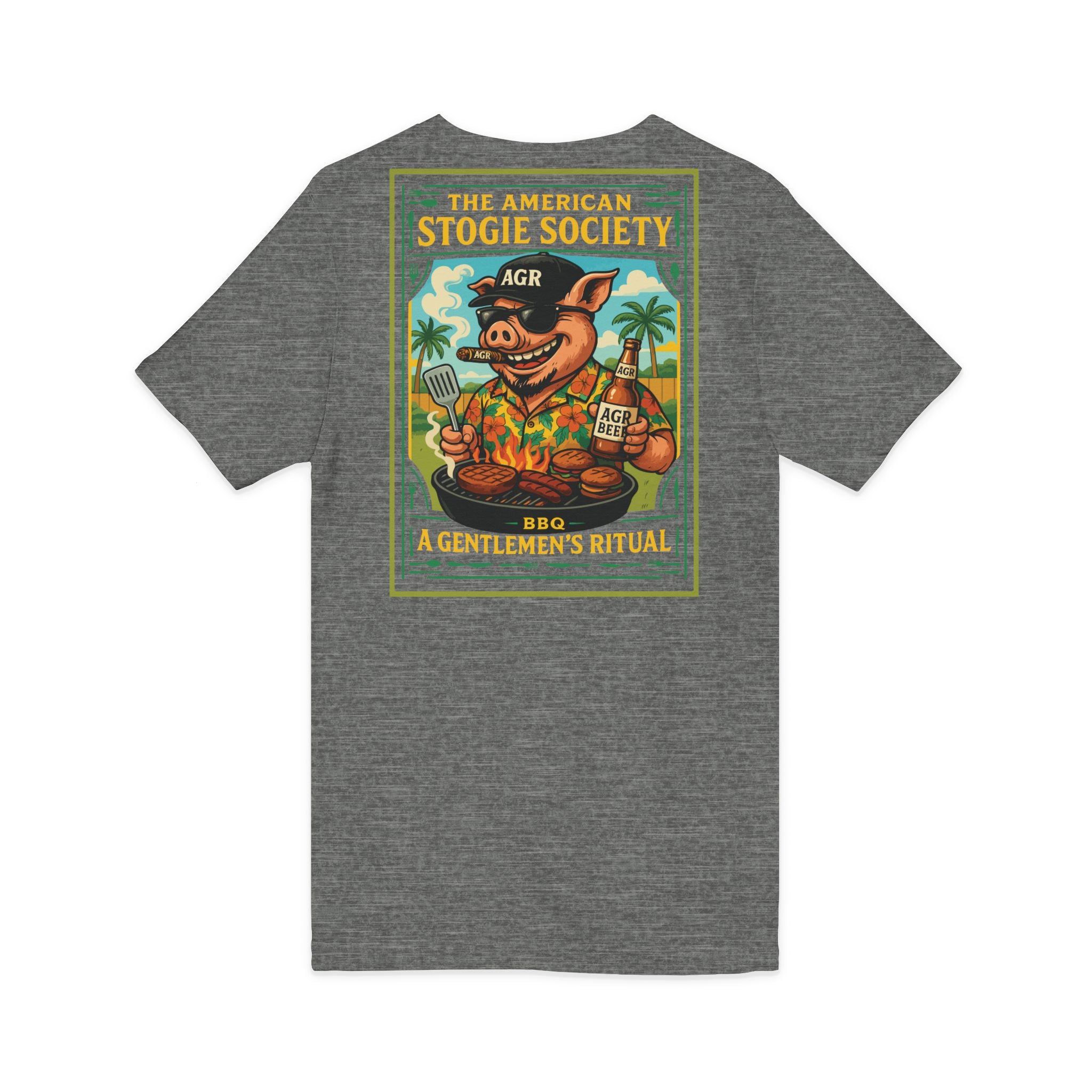 BBQ Hog V-Neck – The American Stogie Society Tee