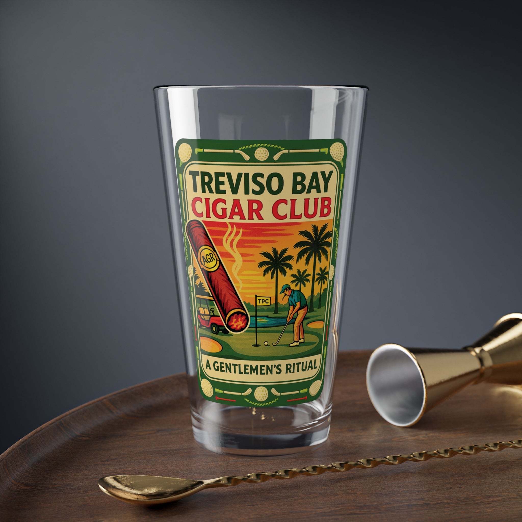 Treviso Bay Cigar Club 16 oz Pint Glass
