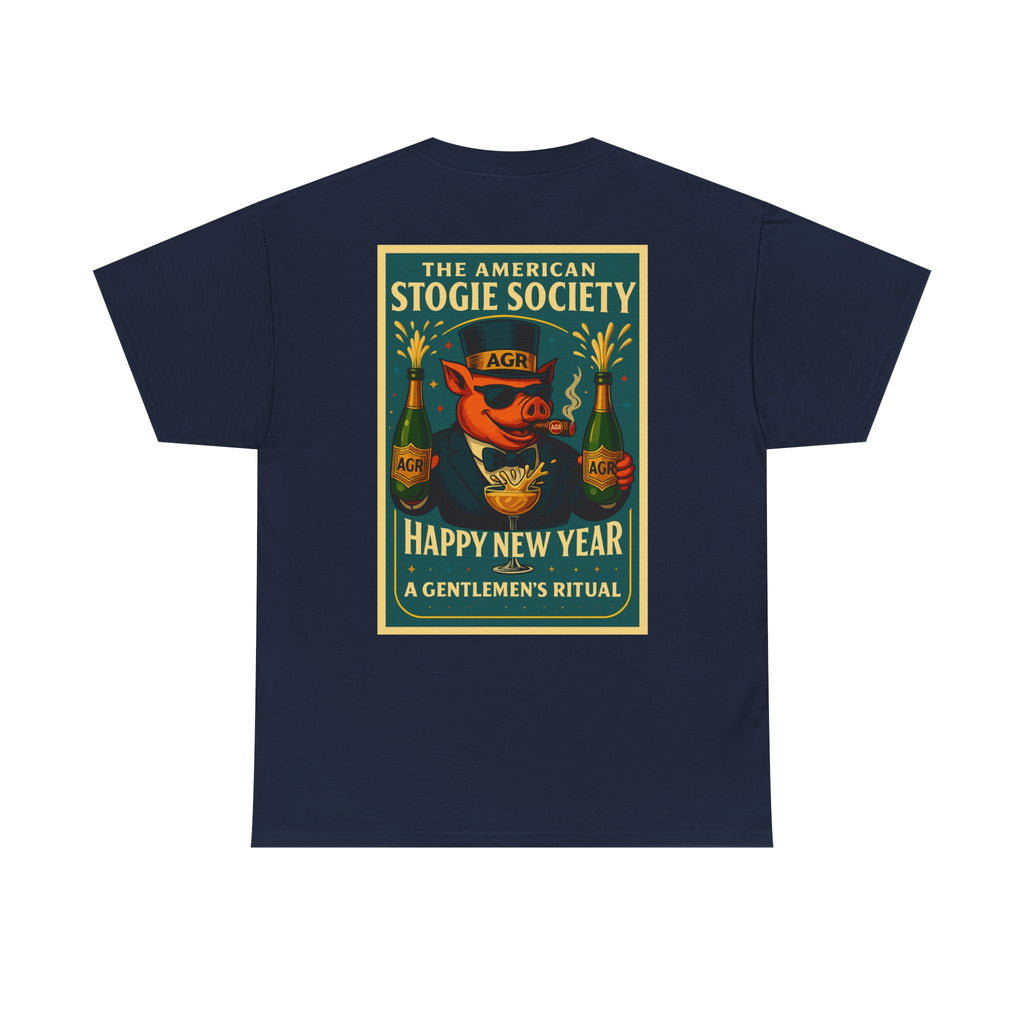 The Happy New Year Celebration- Crew Neck Tee - The American Stogie Society - A Gentlemen’s Ritual