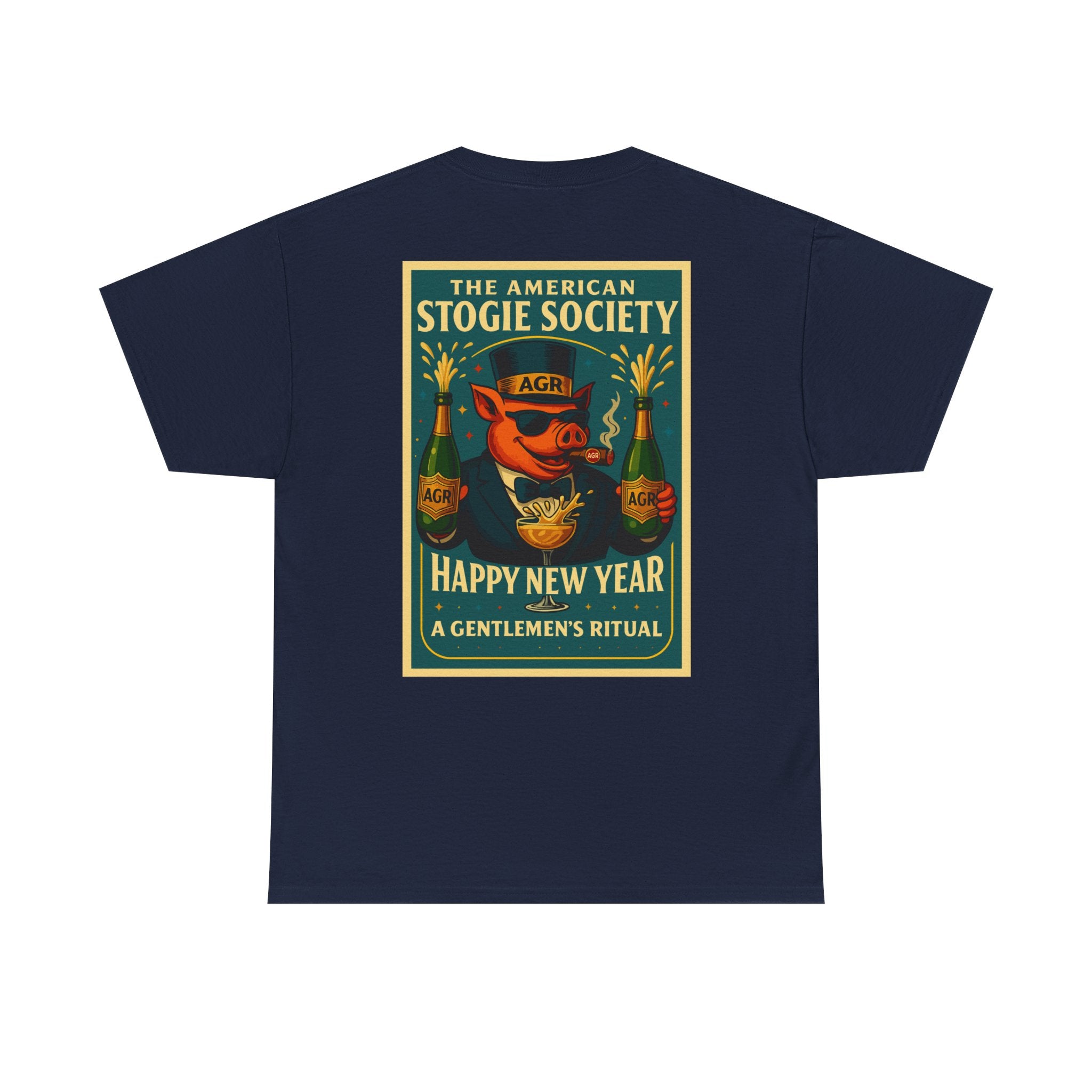 The Happy New Year Celebration- Crew Neck Tee - The American Stogie Society - A Gentlemen’s Ritual