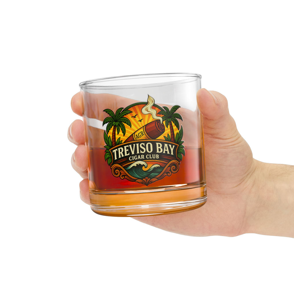 Treviso Bay Cigar Club Logo Whiskey Glass