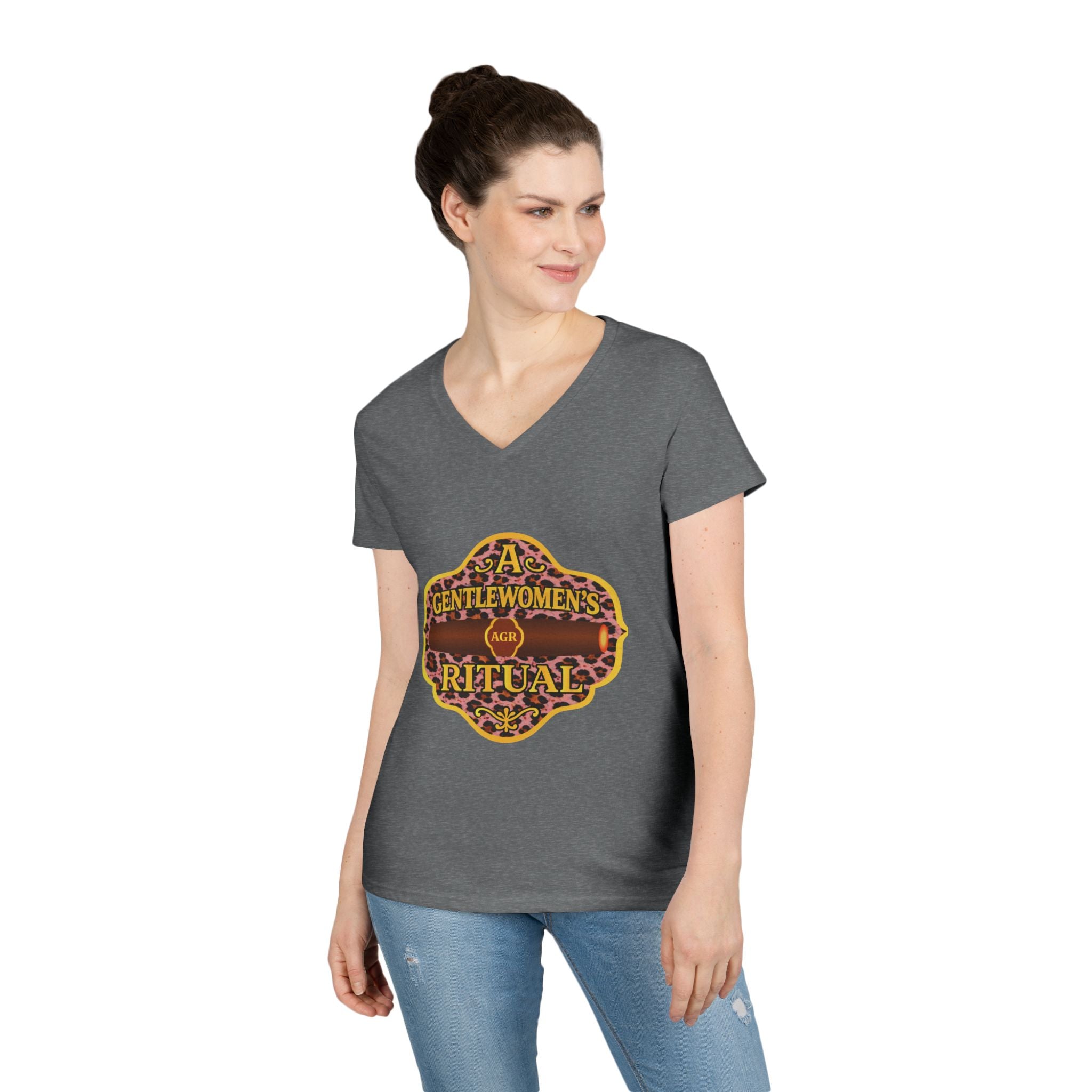 Pink Cheetah Logo V-Neck - A Gentlewoman's Ritual