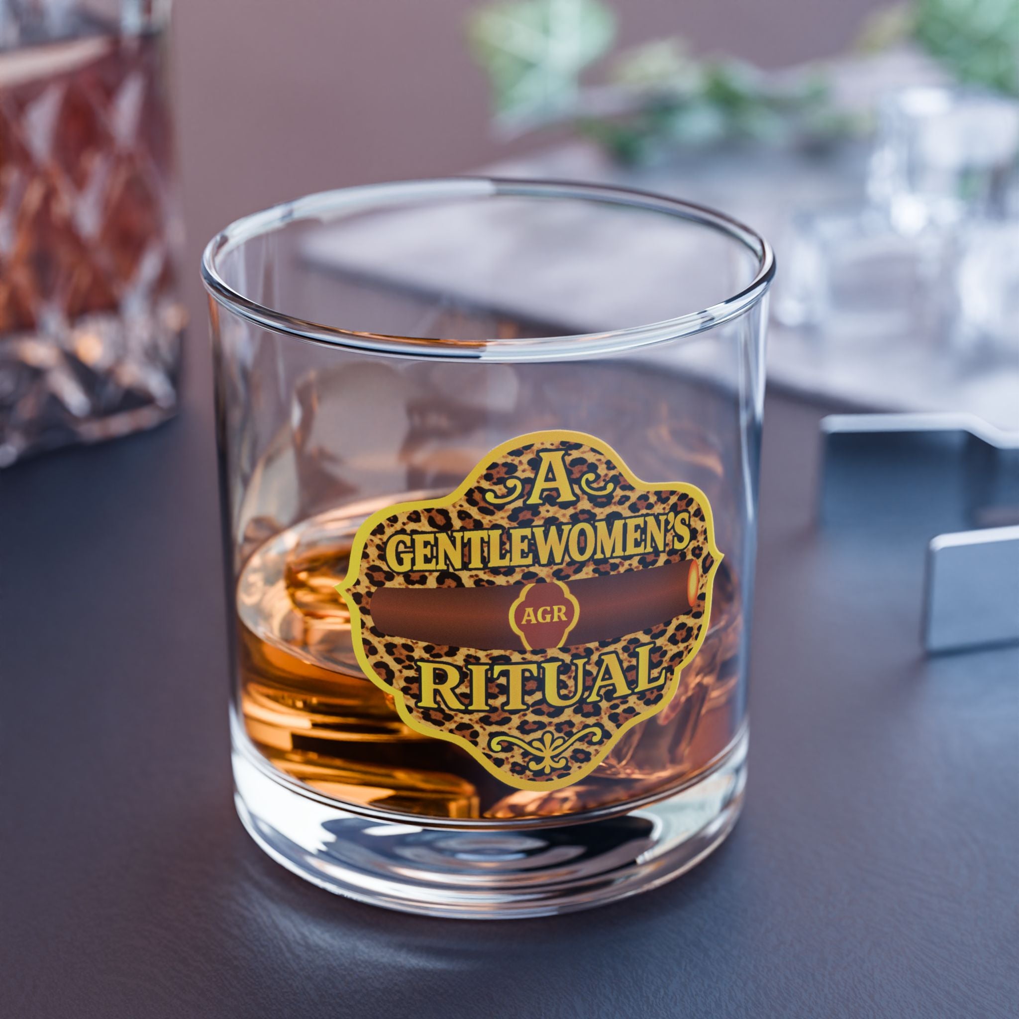 A Gentlewoman’s Ritual Cheetah Logo Wisky Glass