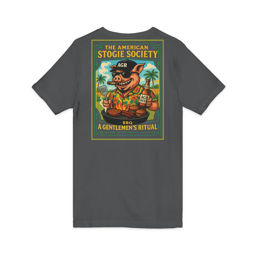 BBQ Hog V-Neck – The American Stogie Society Tee