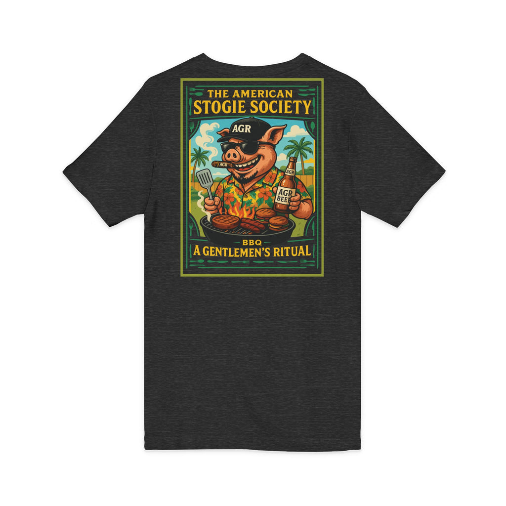 BBQ Hog V-Neck – The American Stogie Society Tee