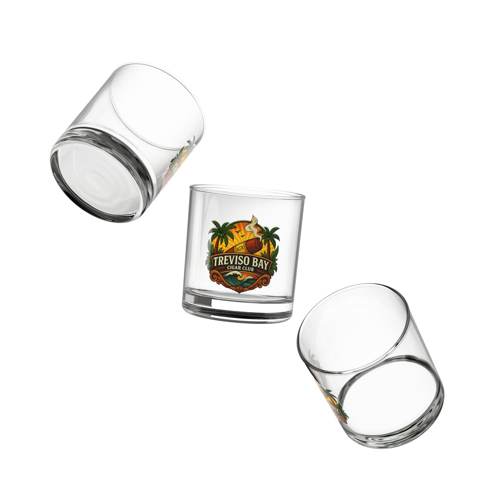 Treviso Bay Cigar Club Logo Whiskey Glass