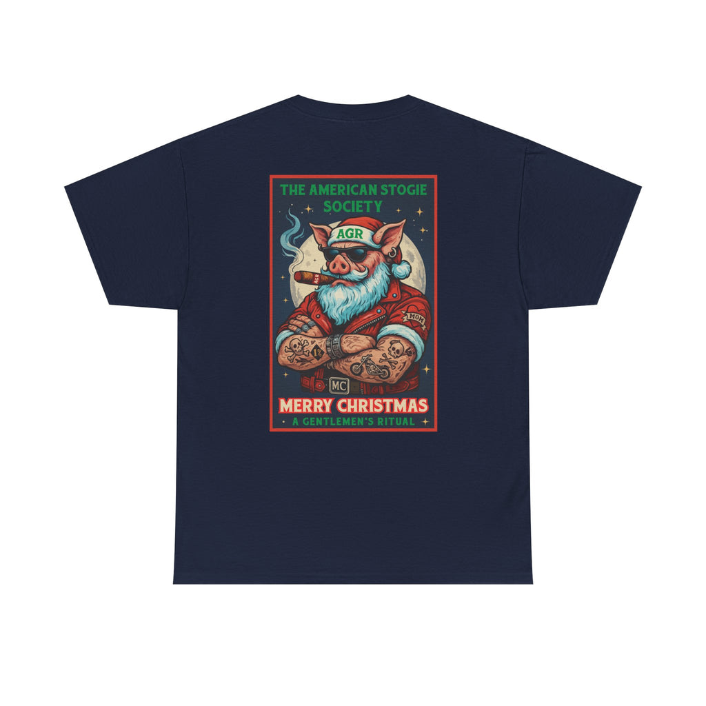 Biker Santa - Crew Neck Tee - The American Stogie Society - A Gentlemen’s Ritual