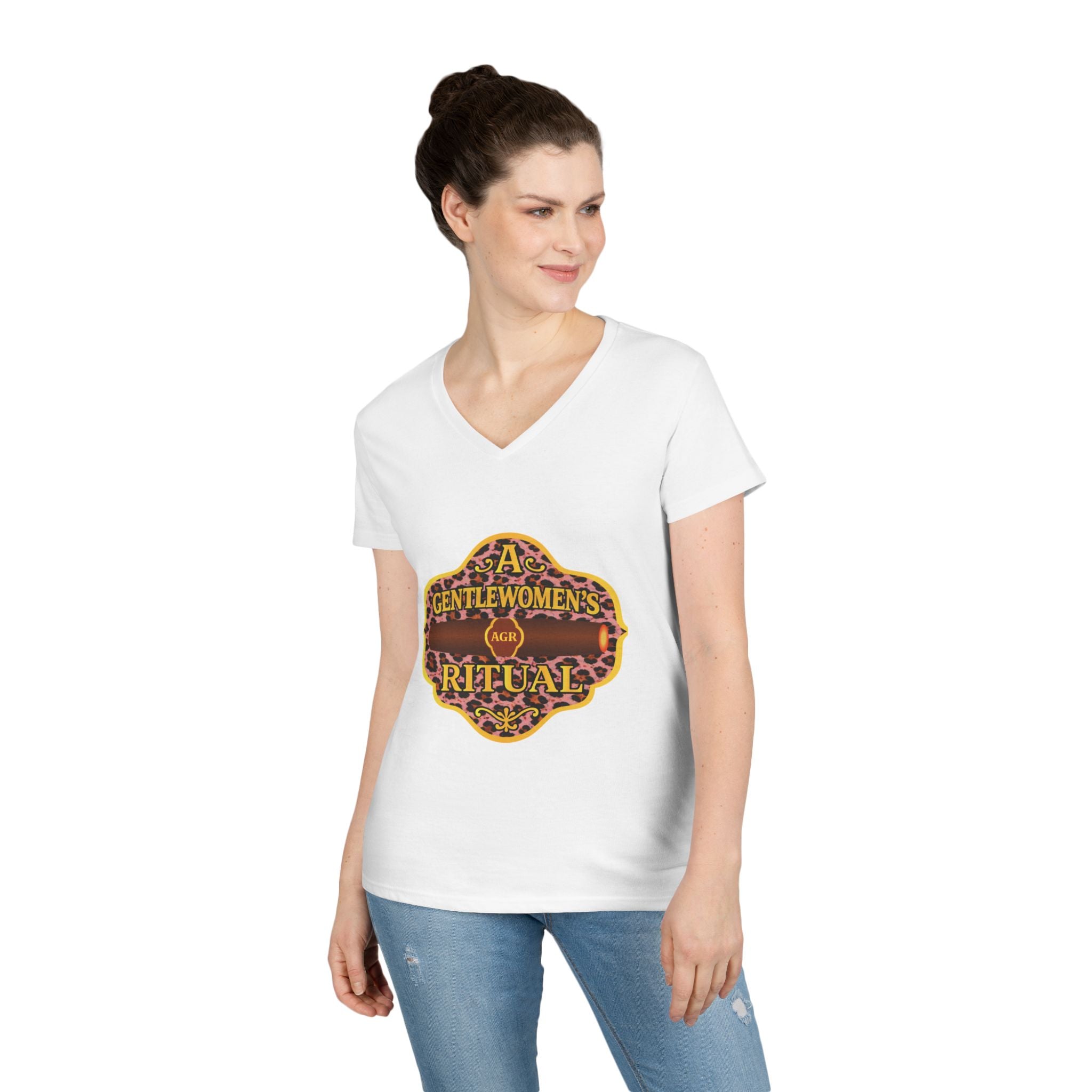 Pink Cheetah Logo V-Neck - A Gentlewoman's Ritual