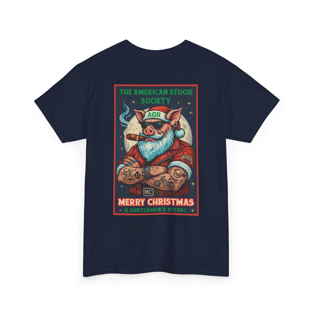 Biker Santa - Crew Neck Tee - The American Stogie Society - A Gentlemen’s Ritual