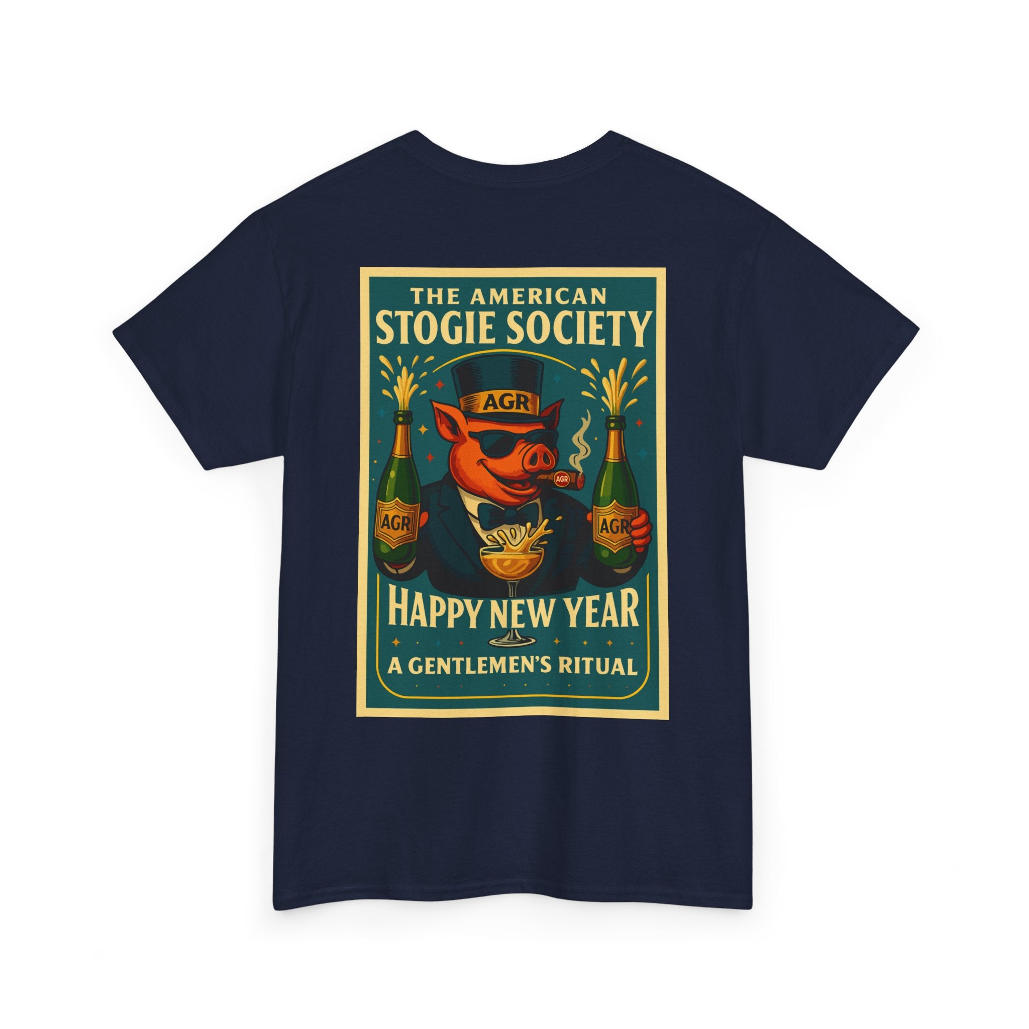 The Happy New Year Celebration- Crew Neck Tee - The American Stogie Society - A Gentlemen’s Ritual