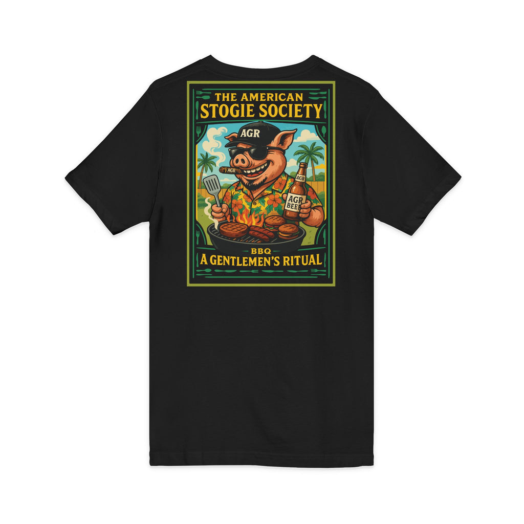 BBQ Hog V-Neck – The American Stogie Society Tee