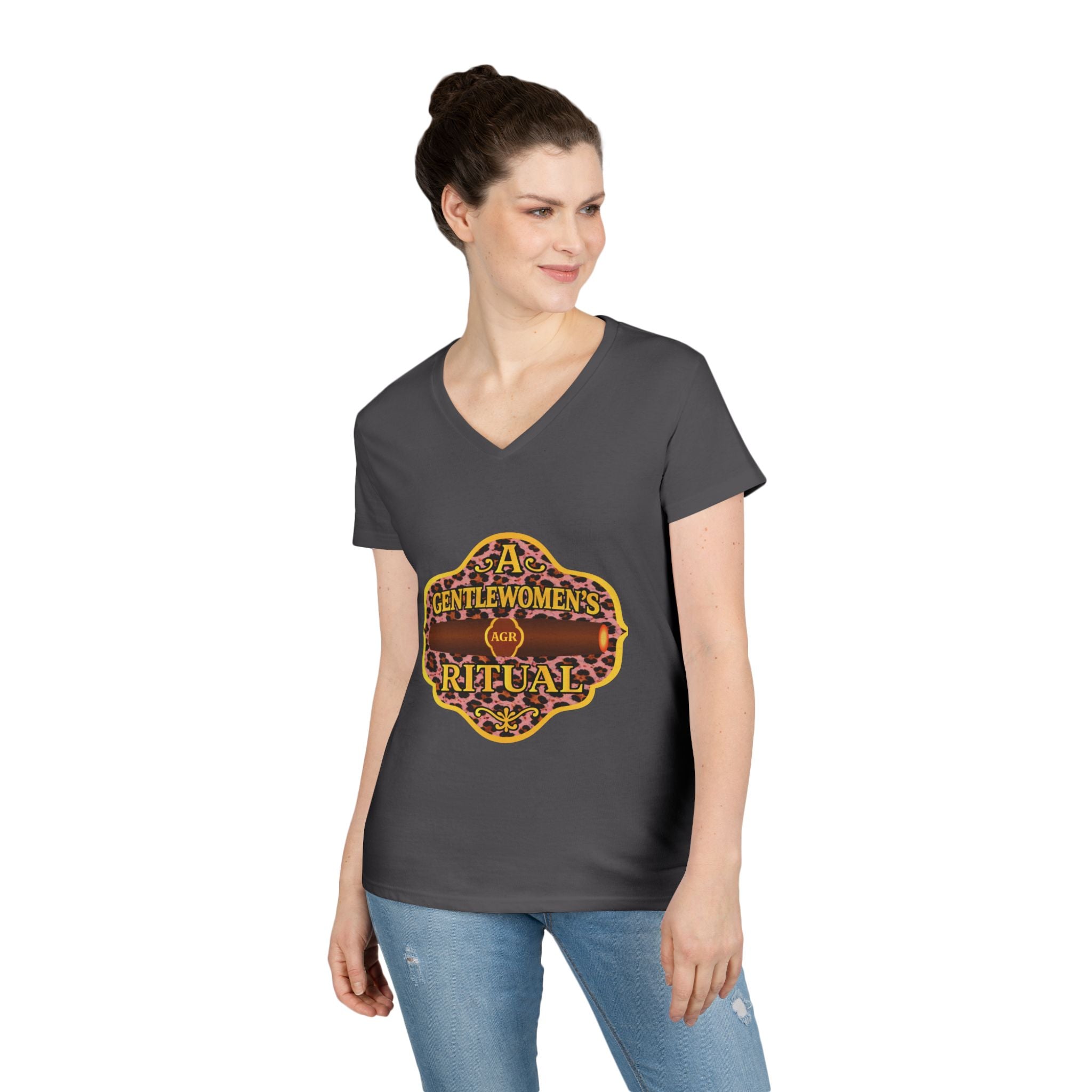 Pink Cheetah Logo V-Neck - A Gentlewoman's Ritual