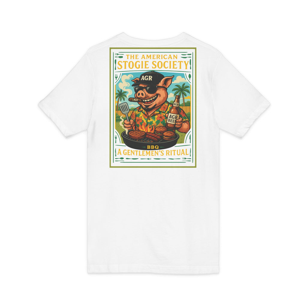 BBQ Hog V-Neck – The American Stogie Society Tee