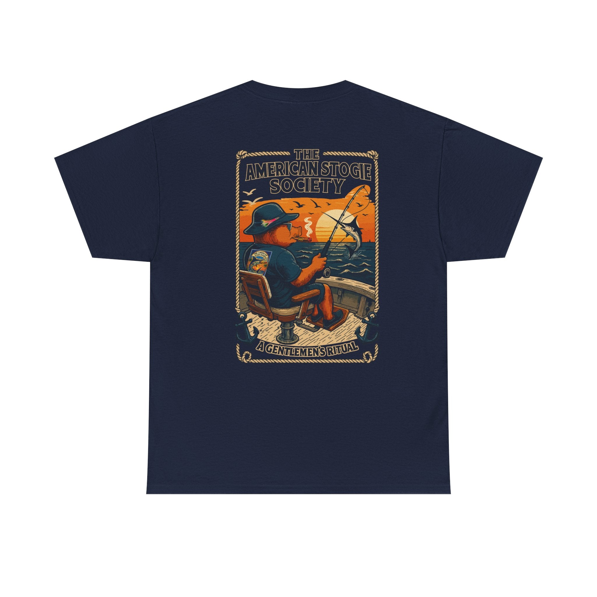 The Fisherman - Crew Neck Tee - The American Stogie Society - A Gentlemen’s Ritual