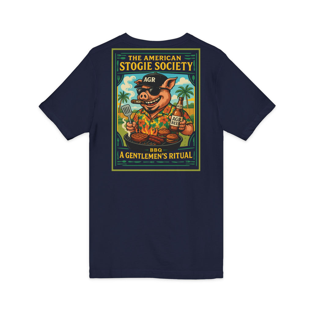 BBQ Hog V-Neck – The American Stogie Society Tee