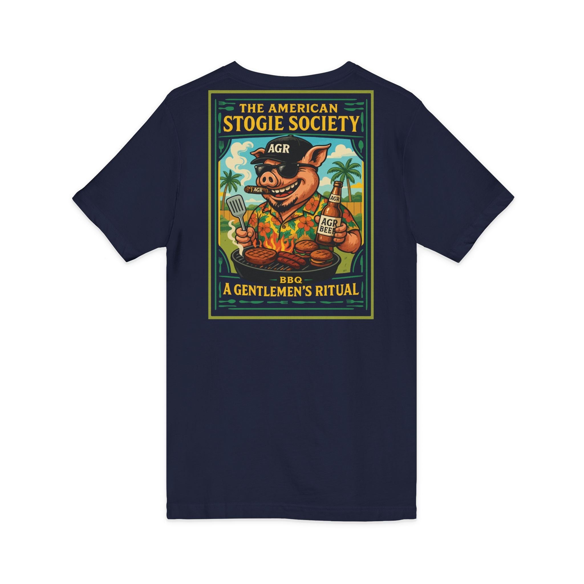 BBQ Hog V-Neck – The American Stogie Society Tee