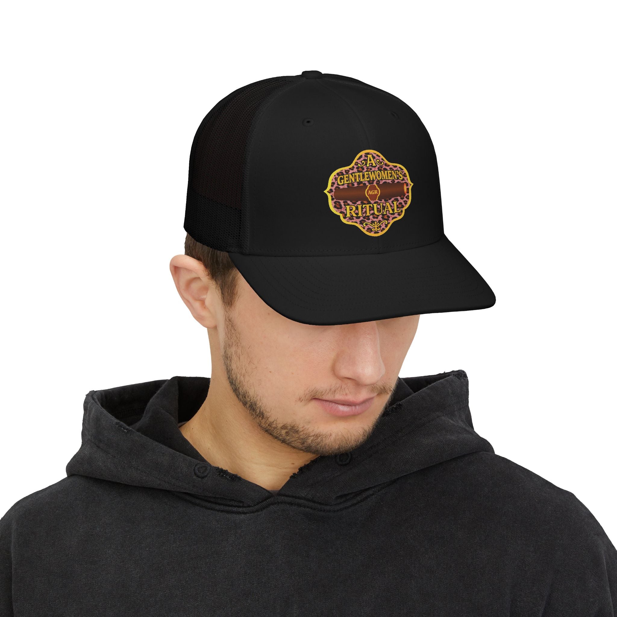 Pink Cheetah logo Snapback Trucker Cap