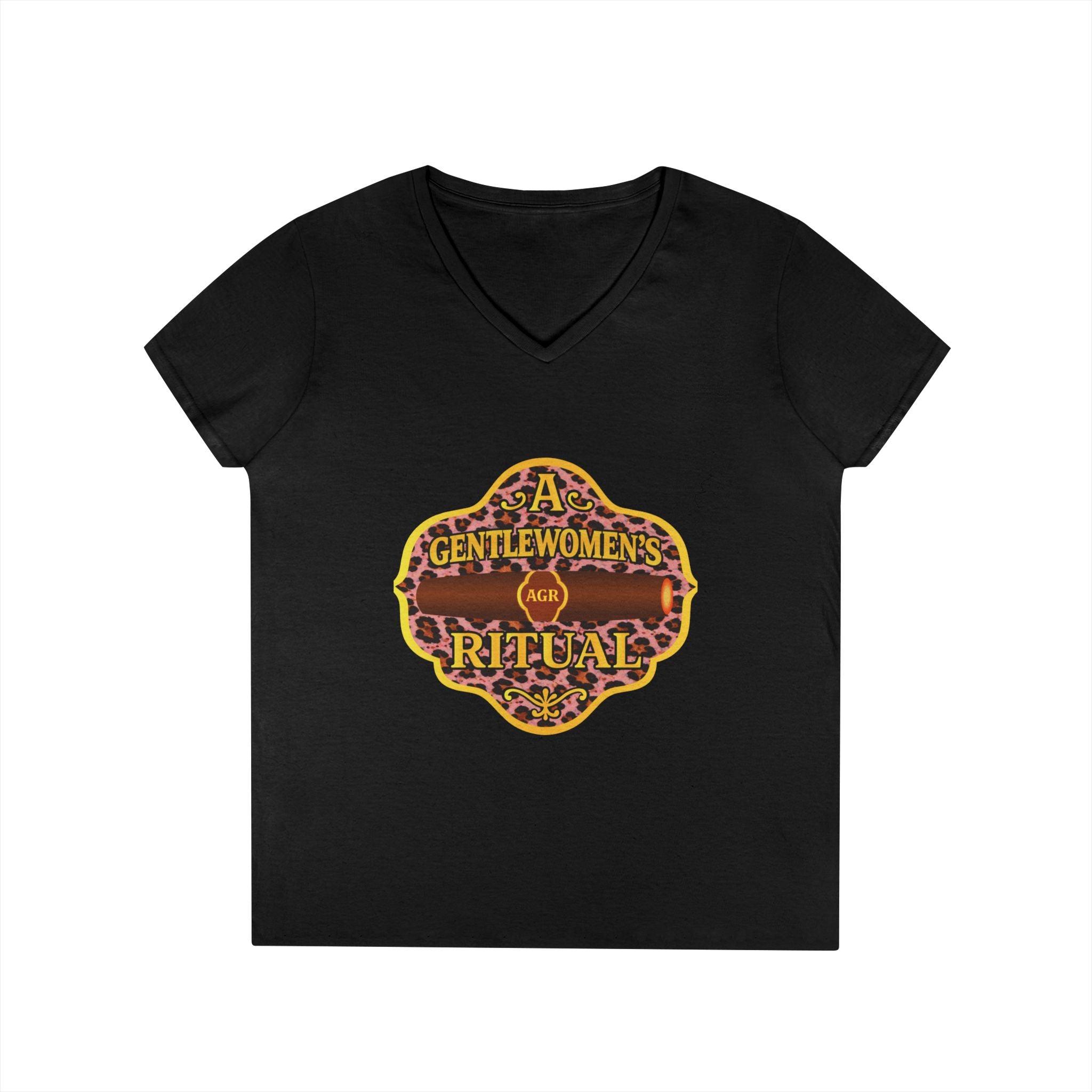 Pink Cheetah Logo V-Neck - A Gentlewoman's Ritual