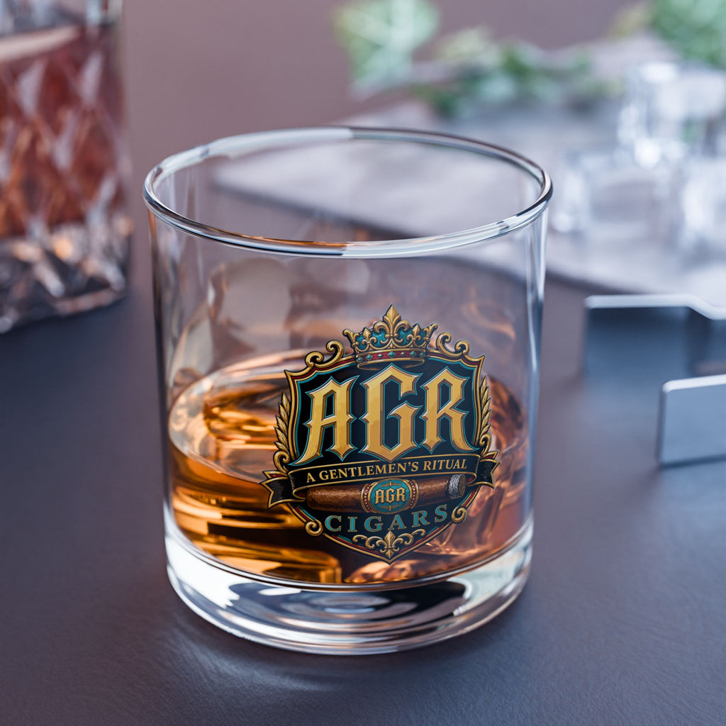 AGR Cigar Logo Rocks Glass – Whiskey & Cocktail Glass by A Gentlemen’s Ritual | Premium Barware